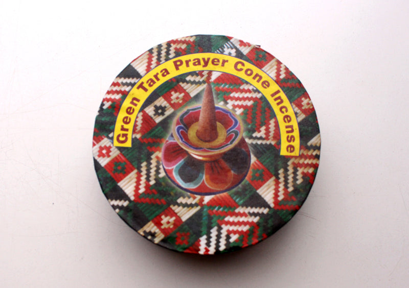 Hand Rolled Green Tara Cone Incense - nepacrafts
