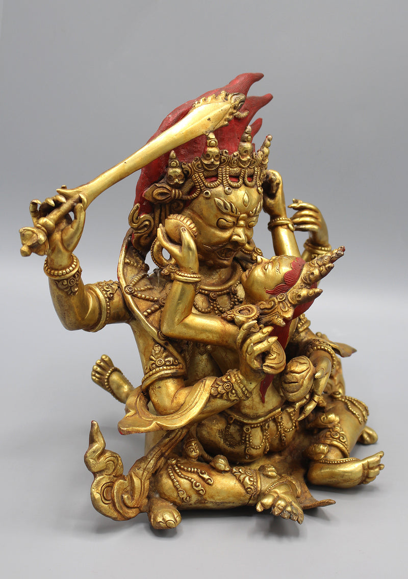 Gold Plated Kubera Buddha Shakti Statue