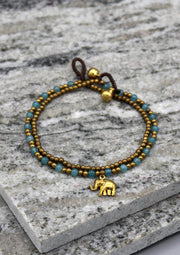 Multicolor Glass and Brass Beads Summer Anklet - nepacrafts