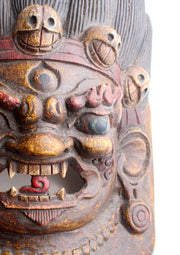 Mahakala Home Decor Wooden Wall Hanging Halloween Mask - nepacrafts