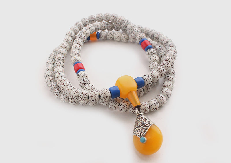 Affordable Faux Lotus Prayer Mala - nepacrafts