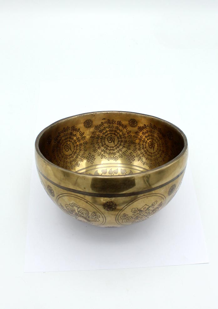 Tree of Life Meditating Buddha Fine Arts - Etched Singing Bowl 6 Inch