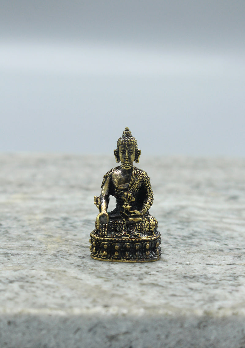 Brass Mini Medicine Buddha Statue 2"
