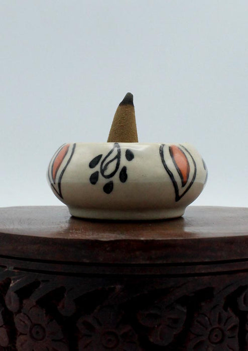 Leaf Pattern Ceramic Incense Burner