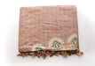 Cream and Blue Mandala Print Cotton Summer Shawl/Scarf with Fringe - nepacrafts