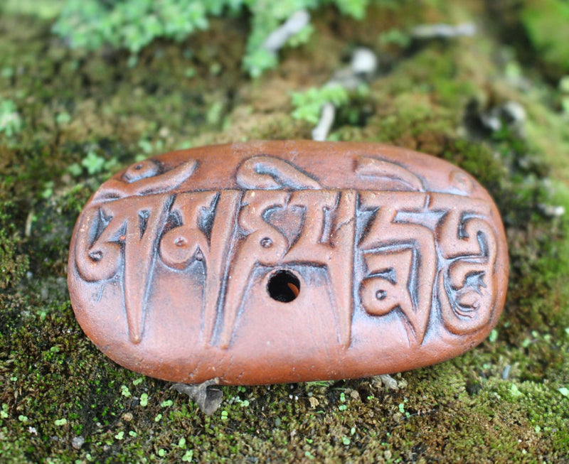 Om Mani Padme Hum Clay Incense Burner - nepacrafts