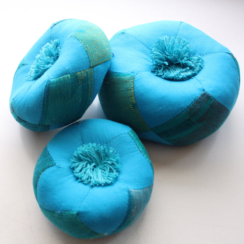 Fair Trade Blue Singing Bowl Cushion-Available in Three Sizes - nepacrafts