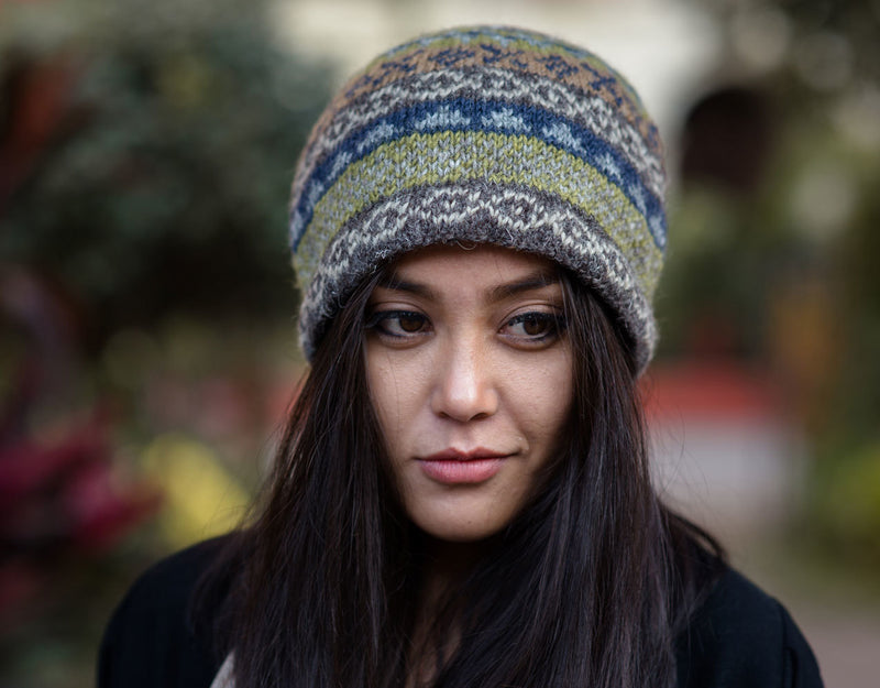 Multicolored Woolen Winter Sherpa Cap - nepacrafts