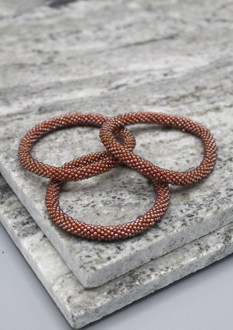 Earthy Glass Beads Roll on Bracelet