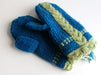 Blue with Lime Lining Soft Wool Mittens - nepacrafts