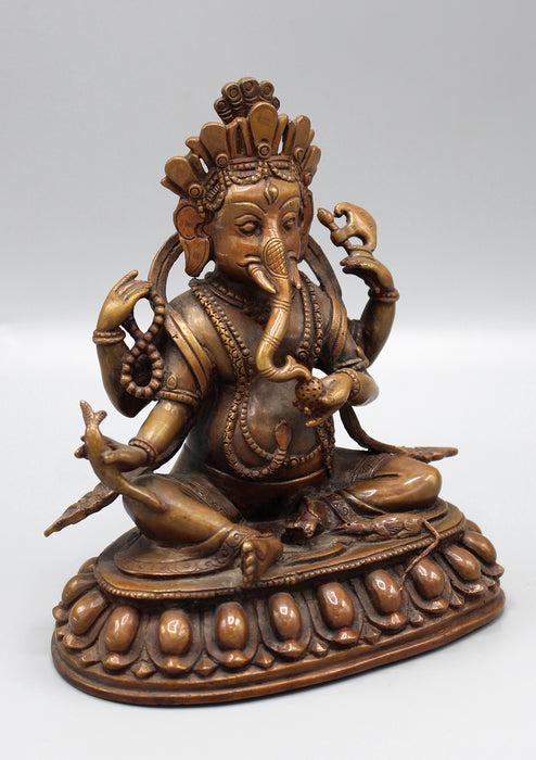 Four Armed Ganesha Seated Statue