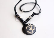 Hindu Power Mantra Om Bone Necklace - nepacrafts