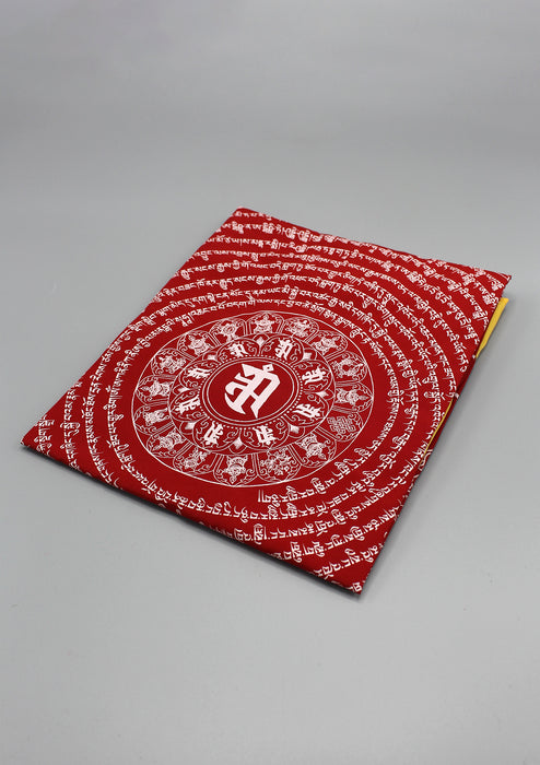 Red Color Namgyalma Powerful Mantra Printed Cotton Prayer Flags