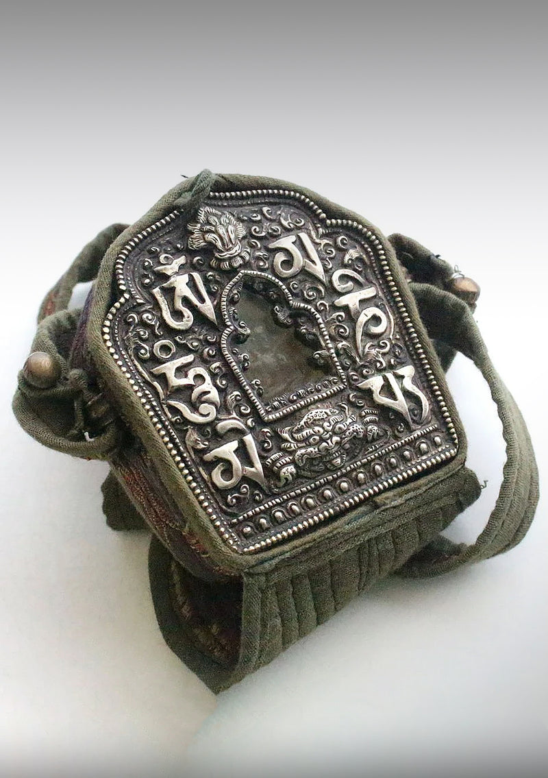 Hand Carved White Metal Manjushri Ghau Pendant