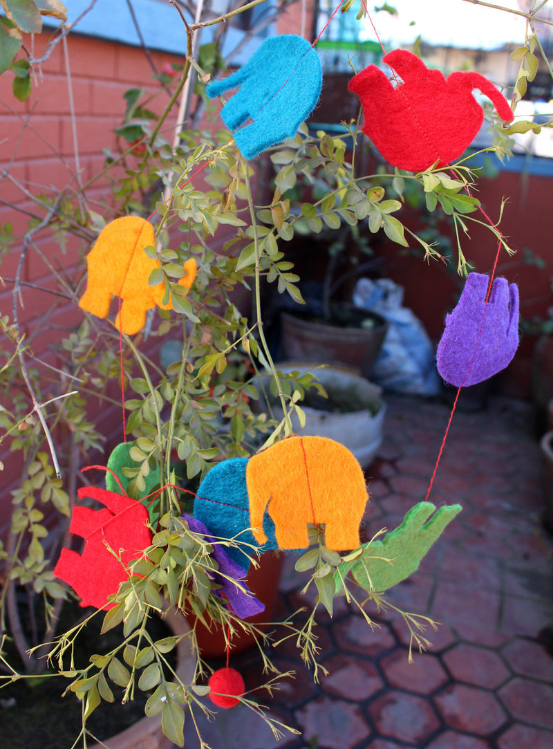Felt Elephant Long Hanging Home Decor - nepacrafts