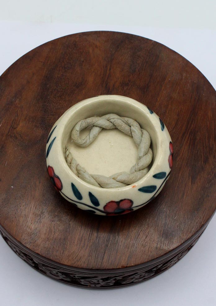 Floral Pattern Ceramic Incense Burner