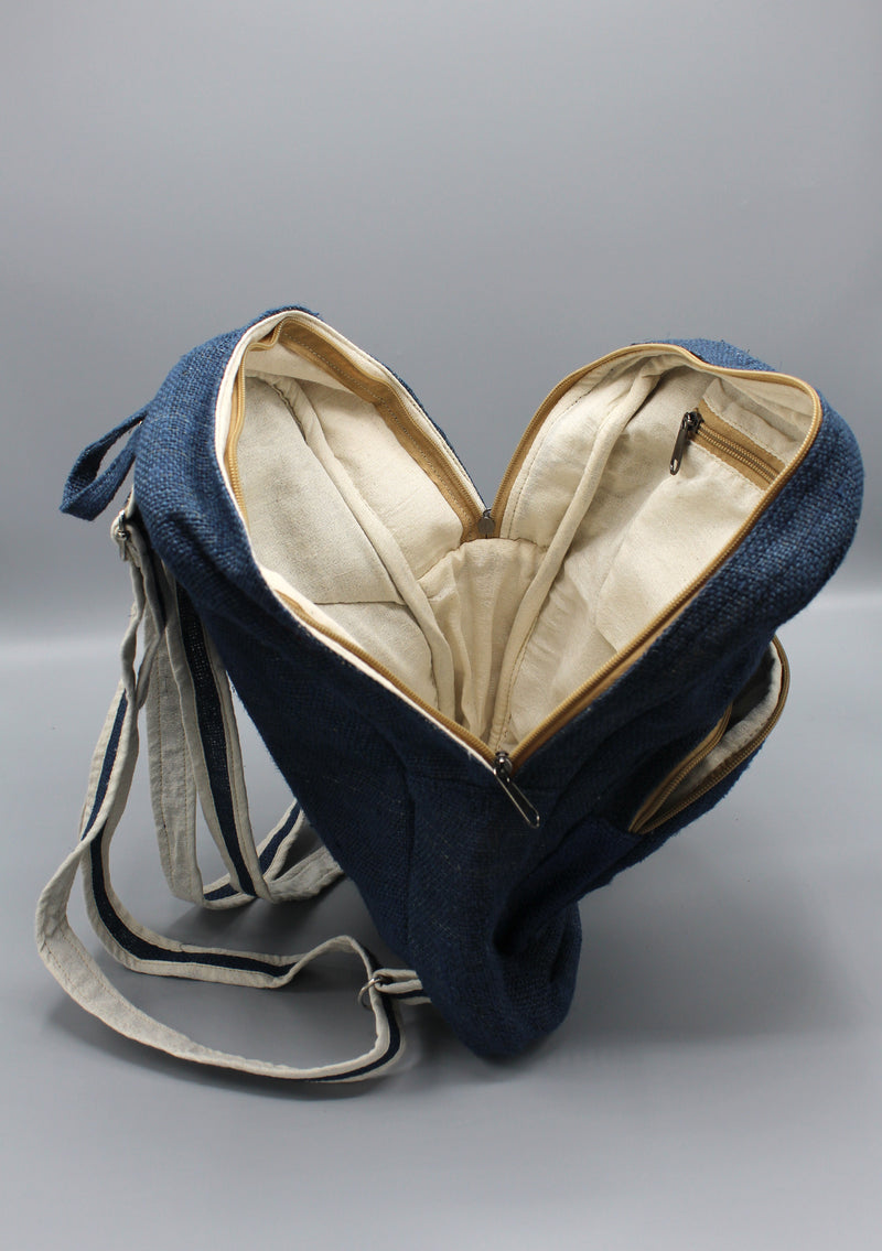 Navy Blue Himalayan Hemp Backpack - nepacrafts