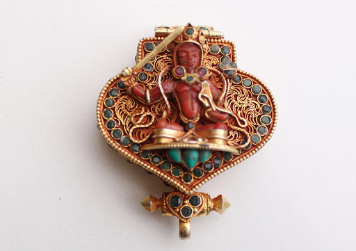 Goldplated Silver Sterling Manjushri Ghau Pendant - nepacrafts
