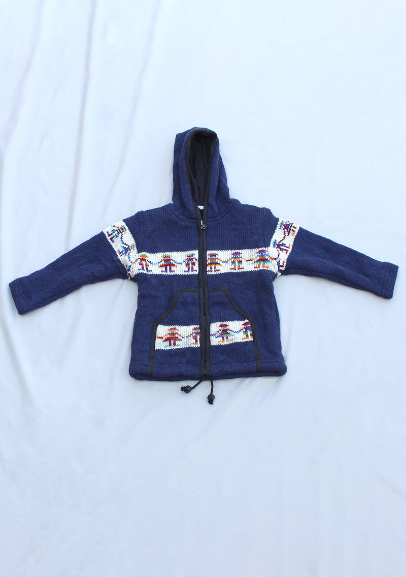 Hand Knitted Pure Woolen Children's Cardigan Sweater - nepacrafts