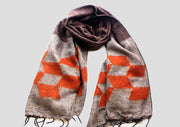 Grey Orange Himalayan 100% Pure Woolen Shawls Nepal - nepacrafts