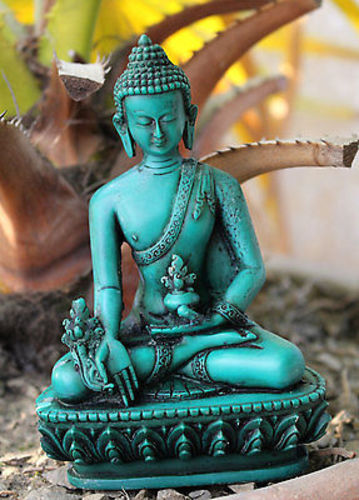 Green Medicine Buddha Statue-Resin Healing Buddha Statue 5"