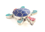 Inlaid White Metal Turtle Pendant - nepacrafts