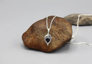 Garnet Inlaid Drop Sterling Silver Pendant - nepacrafts