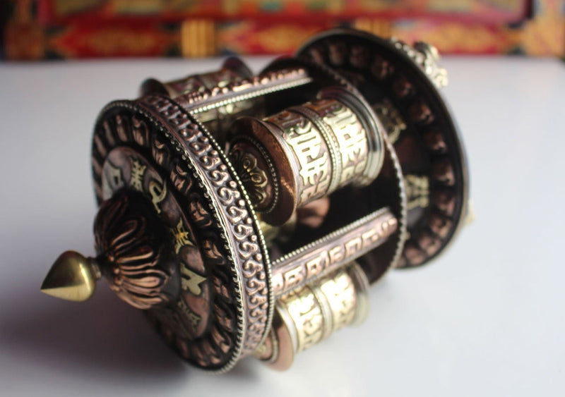 Five Roll Tibetan Prayer Wheel with Tashitage Mantra