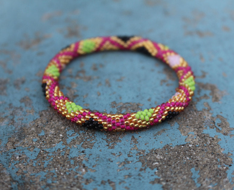 Stylish Multicolor Glass Beads Roll Bracelet - nepacrafts