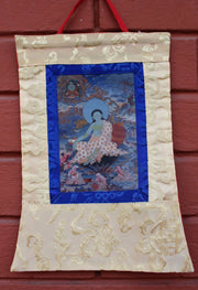 Tibetan Deities Photo Brocade Banner - nepacrafts