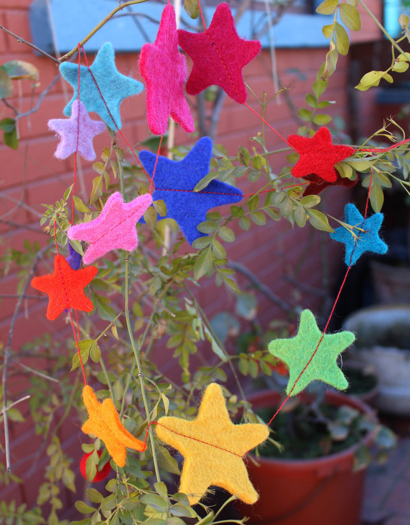 Star Pattern Felt Ceiling Hanging Decor - nepacrafts