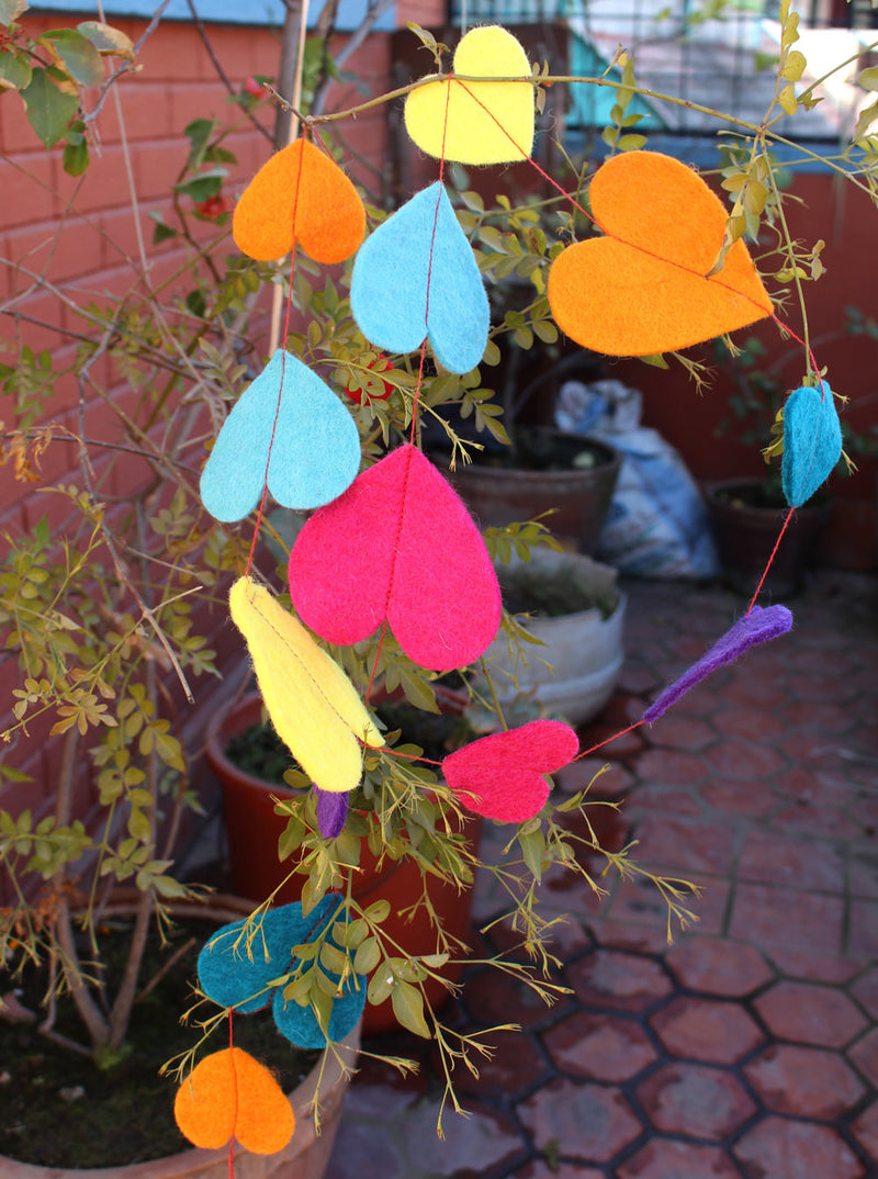 Felt Hanging Big Heart Ceiling Hanging Decor - nepacrafts