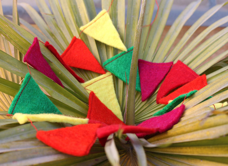 Decorative Felt Wool Triangular Prayer Flags - nepacrafts