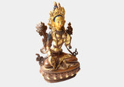 Gold Plated Eternal White Tara Statue 8 Inch - nepacrafts