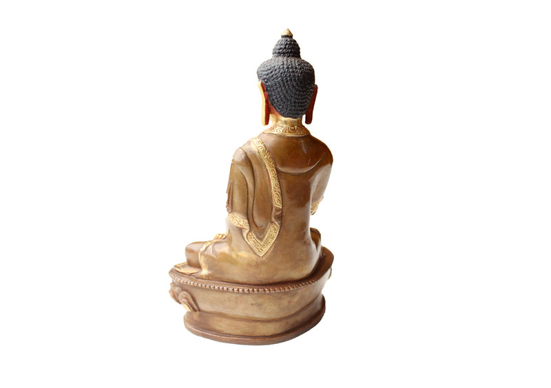 Gold Plated 8" Medicine Buddha Statue from Nepal - nepacrafts