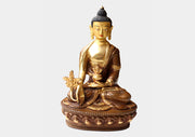 Gold Plated 8" Medicine Buddha Statue from Nepal - nepacrafts