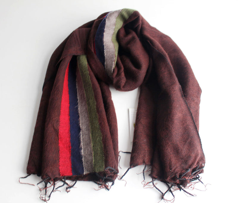 Stripe Yak Wool Shawl - nepacrafts