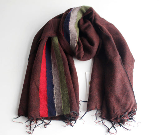 Stripe Yak Wool Shawl - nepacrafts