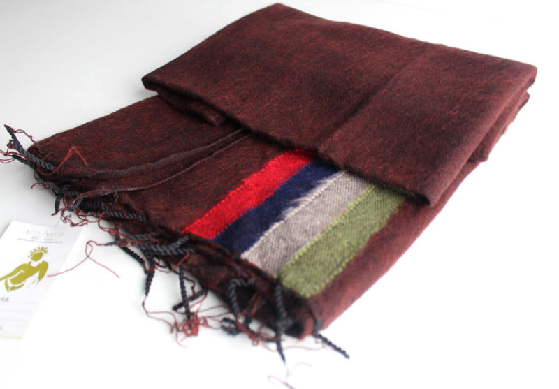 Stripe Yak Wool Shawl - nepacrafts
